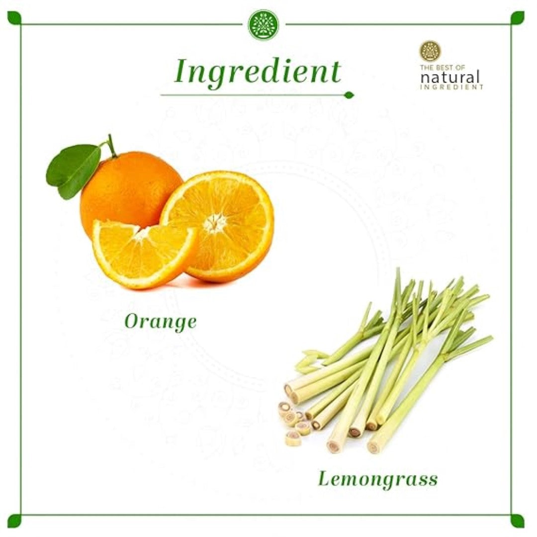 Khadi Natural Herbal Orange & Lemongrass Body Wash| Cleanses and Revives Skin|Shower Gel to Regulate oil production| Keeps skin blemish free|Suitable for All Skin Types| 210ml