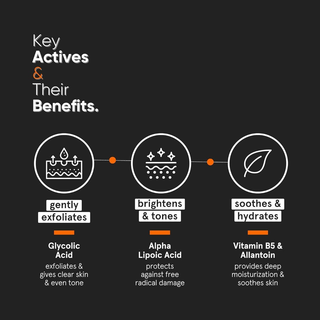 Minimalist 7% Alpha Lipoic and Glycolic Brightening Cleanser with Vitamin B5, Glycolic Acid | For Men & Women | 100 ml