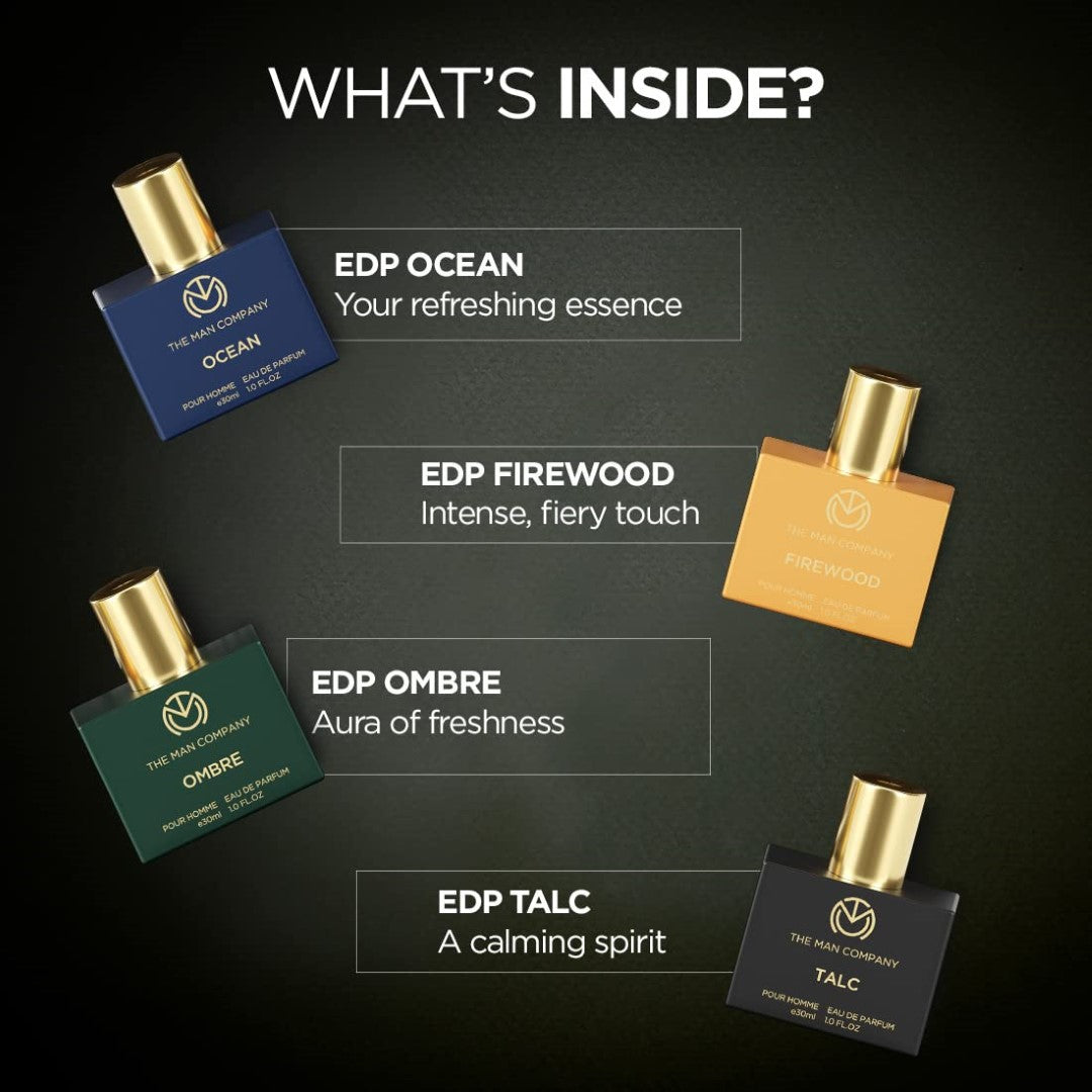 The Man Company Men Specially Floral Curated Perfume Gift Set 4 X 30Ml - A Gentleman's Essence | Eau De Parfume | Gift For Him