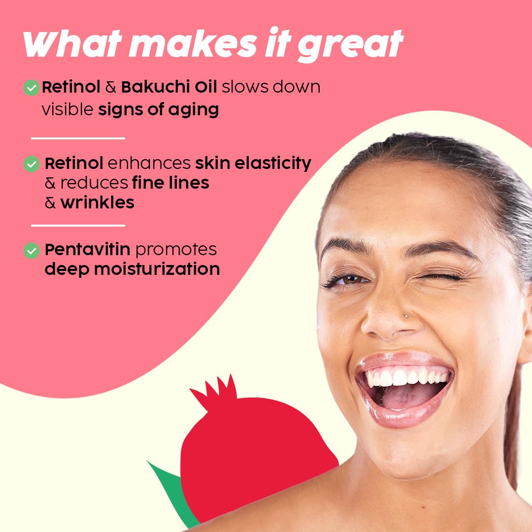 PLIX - THE PLANT FIX Pomegranate Youth Renewal Dewy Serum 0.6% Retinol & 0.2% Bakuchi Oil Face Serum (30 ml) |
