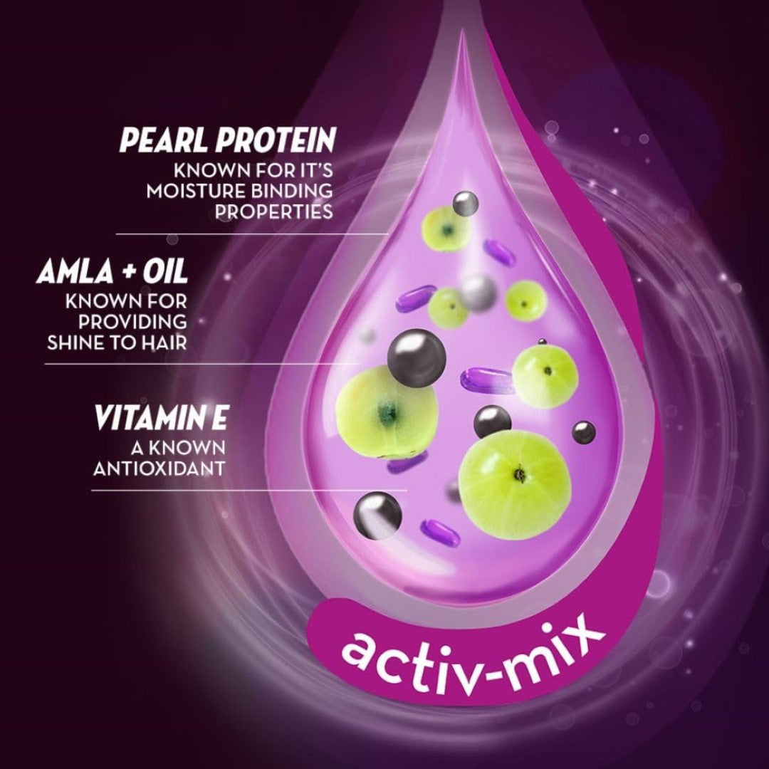 Sunsilk Black Shine, Shampoo, 1L, for Shiny, Moisturised & Fuller Hair, with Amla + Oil & Pearl Protein, Paraben-Free