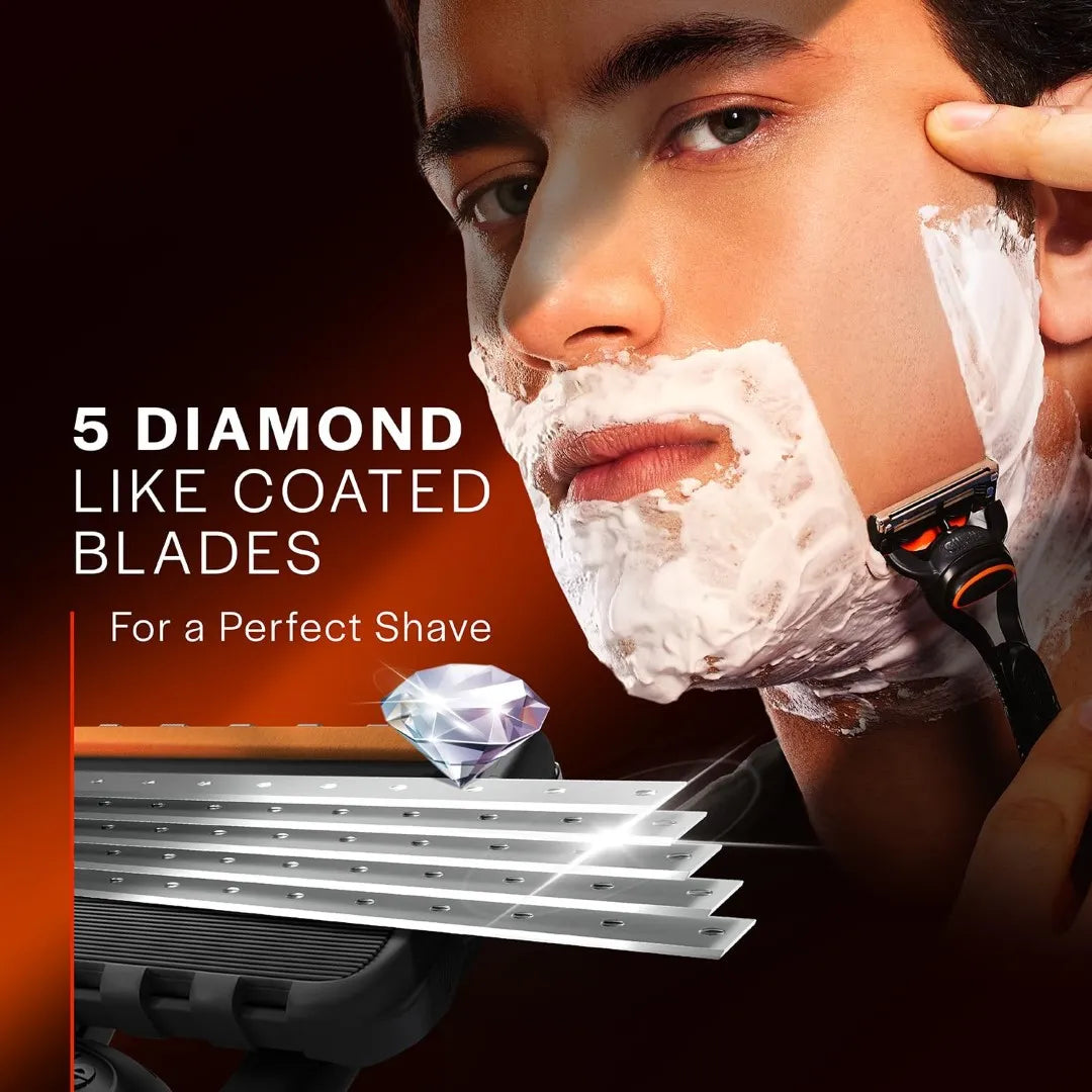 Gillette Fusion Power Razor for Men with blades | With Back blade beard shaper | Face Razor with Precision trimmer | Style Beard Edges | Perfect Shave Perfect Shape | Beard Styling Razor for Men