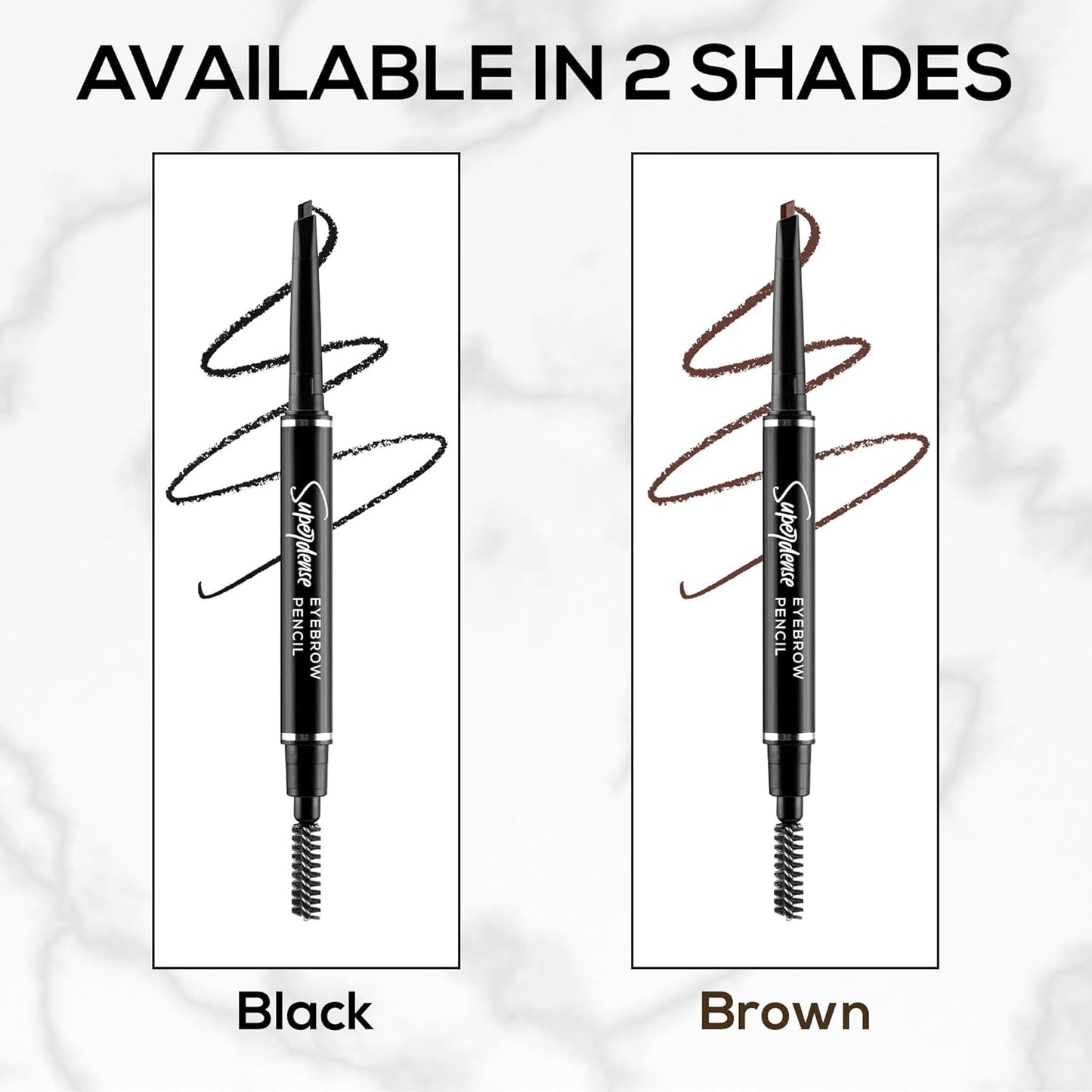 RENEE Superdense Eyebrow Pencil with Spoolie - Brown, Smudge Proof, Waterproof, Highly Pigmented for Fill in Brow Gaps, Smooth One-Swipe Precision Application, Enriched with Vitamin C & Jojoba Oil