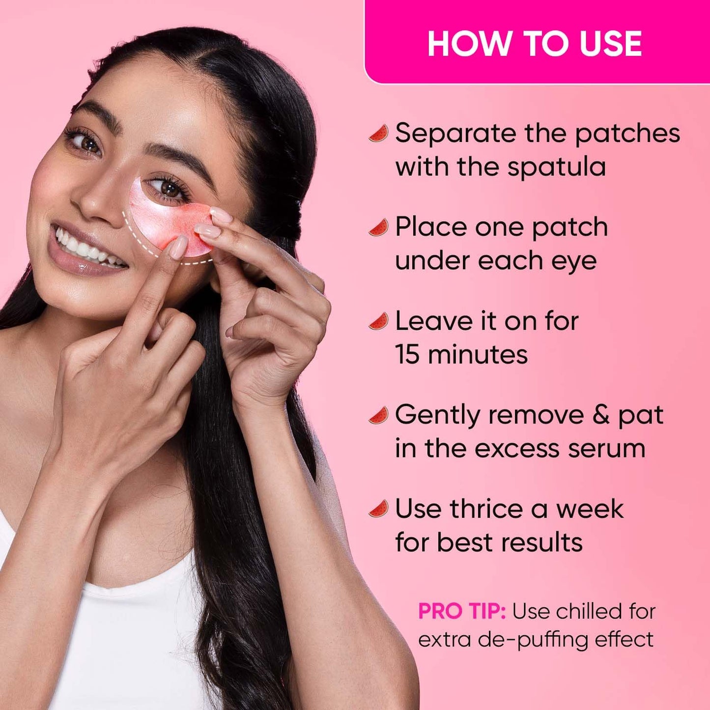 PLIX - THE PLANT FIX Watermelon Hydrogel Under Eye Patches for Dark Circles & Puffiness Reduction | Caffeine & Hyaluronic Acid | Eye Patches | Instantly Hydrates & Cools | 60 Patches