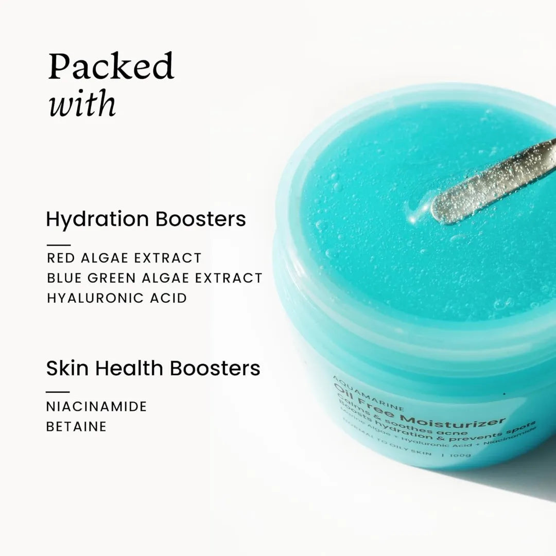 Foxtale Aquamarine Oil-Free Gel Moisturizer for Face For Men & Women-100g