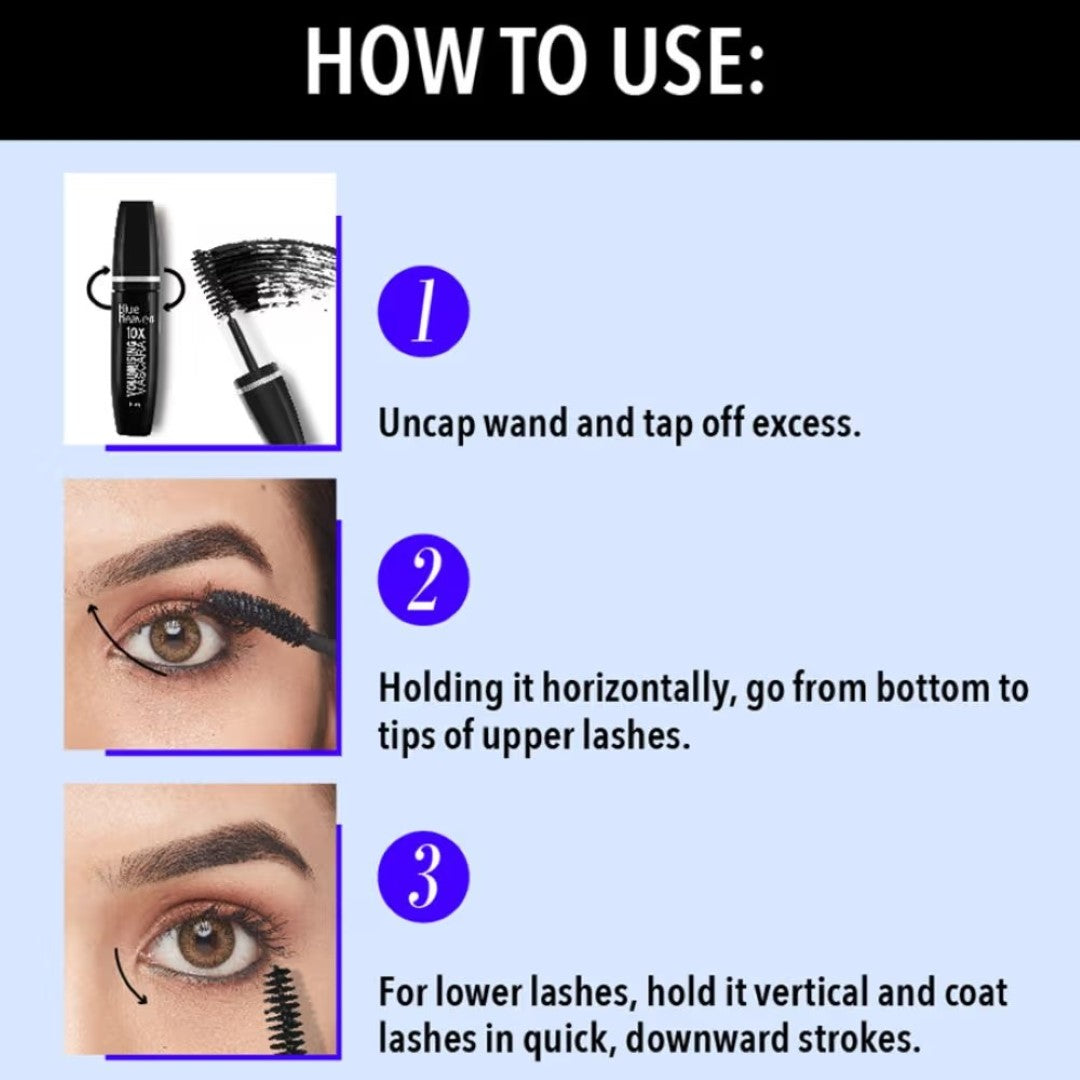 Blue Heaven 10x Volumising Mascara - Black (8ml)