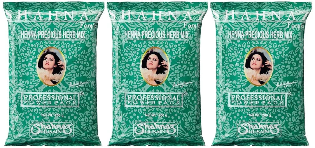 Shahnaz Husain Henna Precious Herb Mix | 200g | Green (Pack of 3)