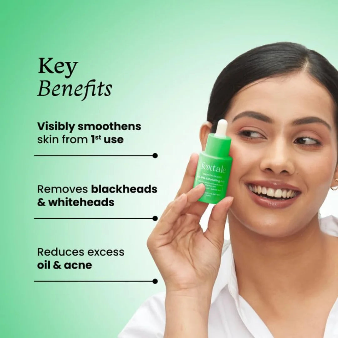 Foxtale AHA BHA 2% Salicylic Acid Serum with Niacinamide for Acne & Blackheads (30ml)