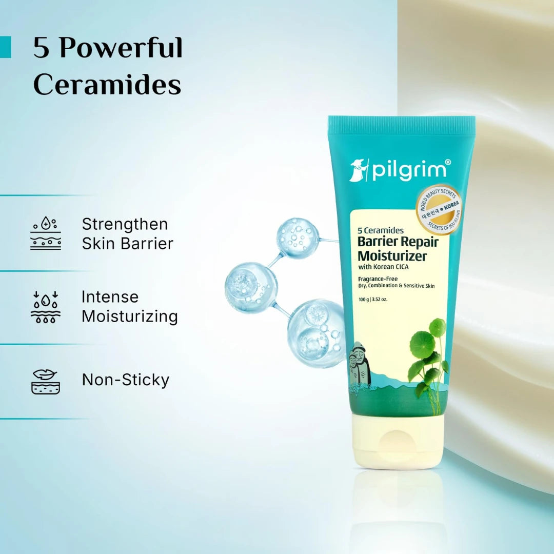 Pilgrim 5 Ceramides Barrier Repair Moisturizer for Face (100g)