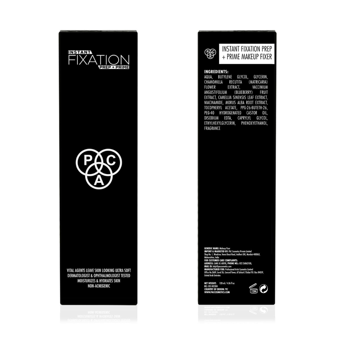 PAC Instant Fixation Prep & Prime Makeup Fixer Spray for Face Makeup | Dewy Finish Setting Spray | Hydrating & Moisturizing for All Skin | 120 ml