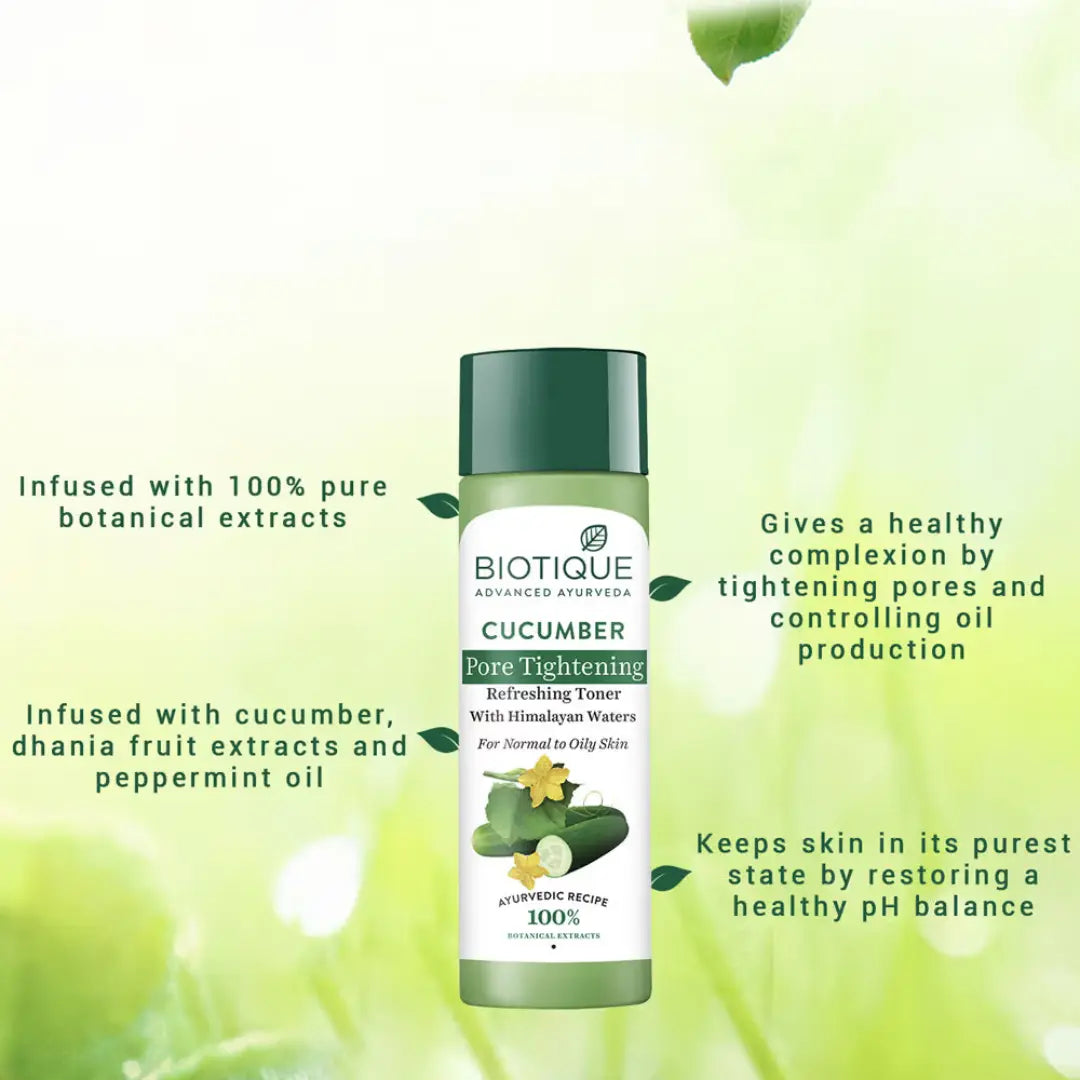 Biotique Cucumber Pore Tightening Toner With Himalayan Waters (120ml)