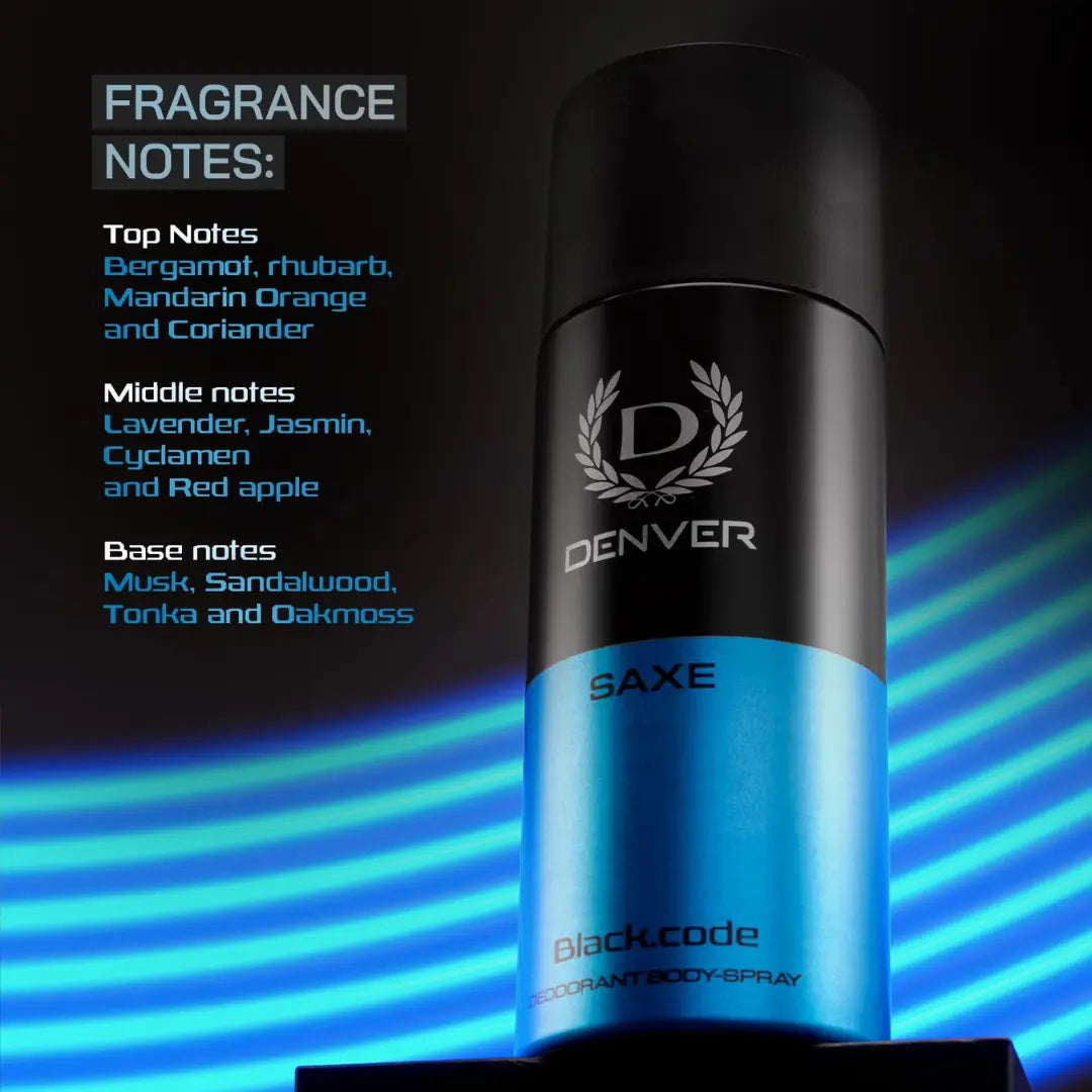 DENVER Saxe Deodorant 150ML(Pack of 3) | Long Lasting Deo for Men & Boys