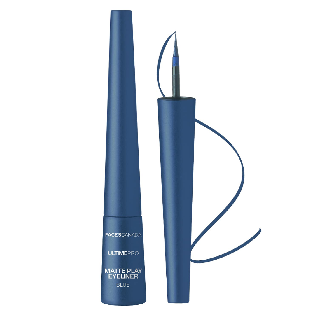 FACES CANADA Ultime Pro Matte Play Eyeliner | Quick Dry | Shimmer Finish | 24 Hr Long Lasting Formula | Precise Felt Tip | Highly Pigmented | Waterproof, Smudgeproof & Sweatproof