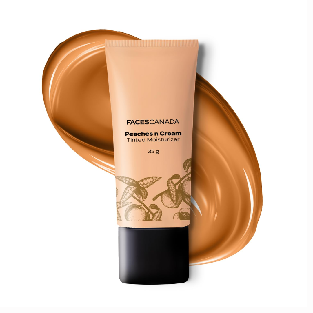 FACES CANADA Tinted Moisturizer - Peaches N Cream | Hydrating, Lightweight, Non-Oily with Natural Glowy Finish | Sheer Buildable Coverage for Daily Use | BB Cream For All Skin Types