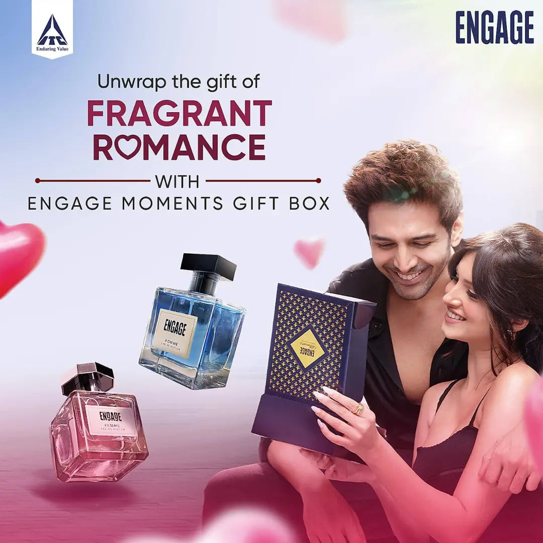 Engage Gift Set - Moments Luxury Perfume Gifts for Men, Homme & Yin, 200ml, Long Lasting Smell Men Perfume (Pack of 2)