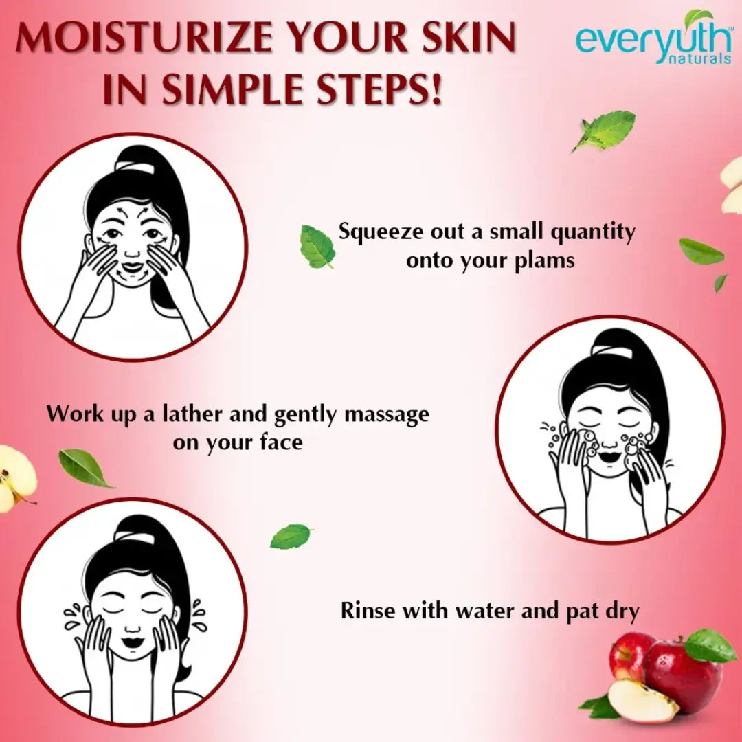 Everyuth Naturals Moisturizing Fruit Face Wash With Apple Extracts (150g)