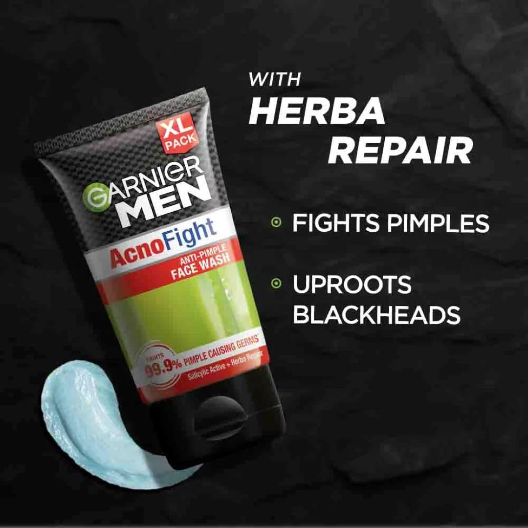 Garnier Men Acno Fight Anti Pimple Face Wash | all Skin Types (150ml)