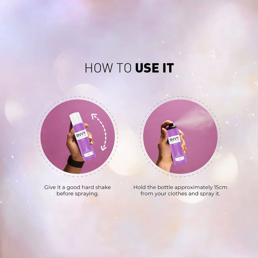 ENVY Kiss Deodorant | Long Lasting Deo Perfume Spray For Women (120ml)