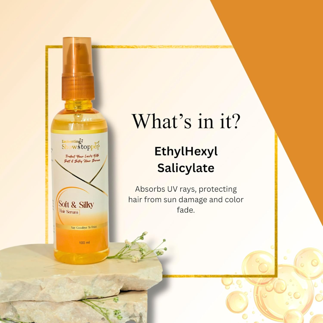 Enchanting Showstopper Soft & Silky Hair Serum for Frizz Control & Smooth Silky Hair | Anti-Frizz, Shine Boost & Damage control | Lightweight..