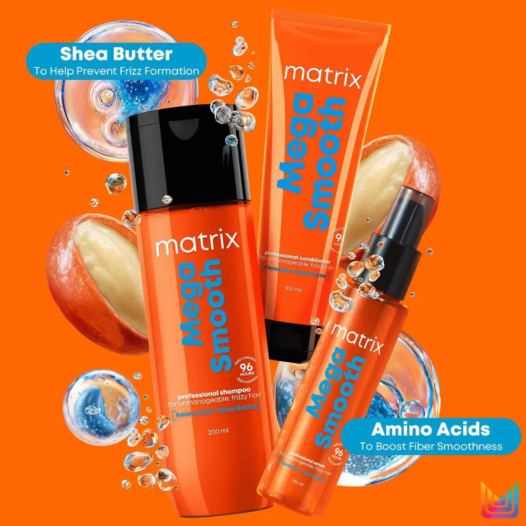 Matrix Opti.Care 3-Step Regime, Up To 4 Days Frizz Control, Shampoo(200ml ) + Conditioner(98g) + Serum(100ml)