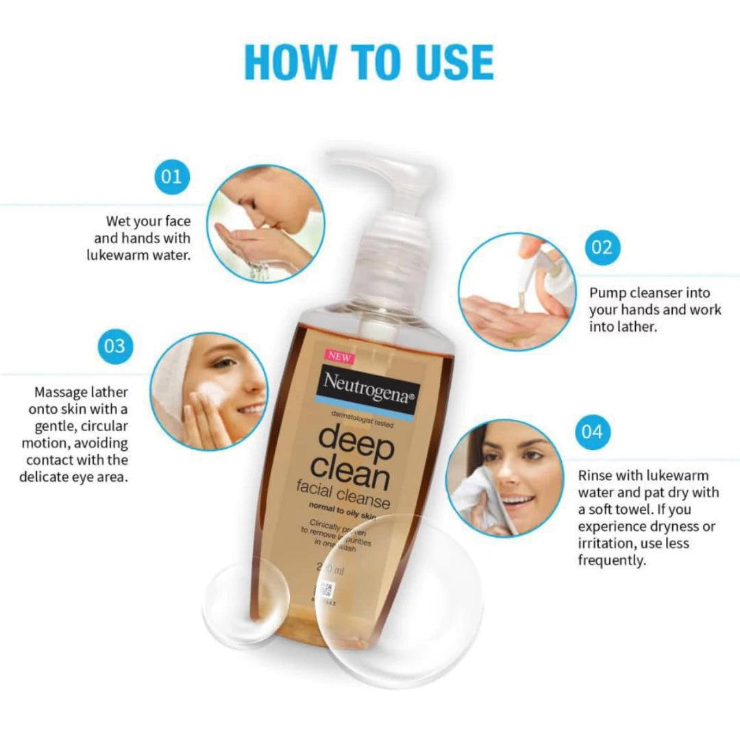 Neutrogena Deep Clean Facial Cleanser - Normal To Oily Skin (200ml)
