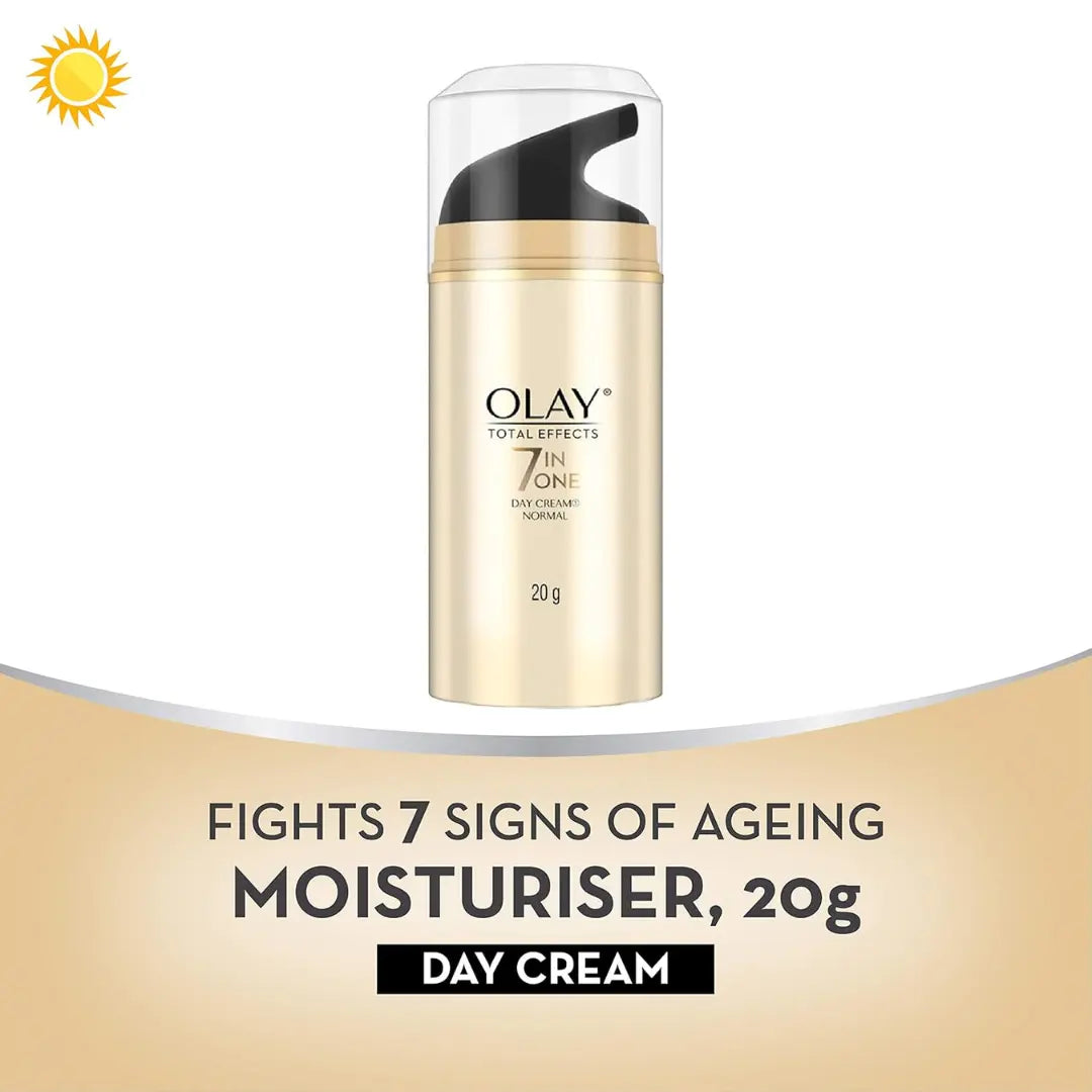 Olay Total Effects Day Cream | Fights 7 Signs of Ageing | With Niacinamide and Green Tea Extracts | Normal, Oily, Dry, Combination Skin | 20g
