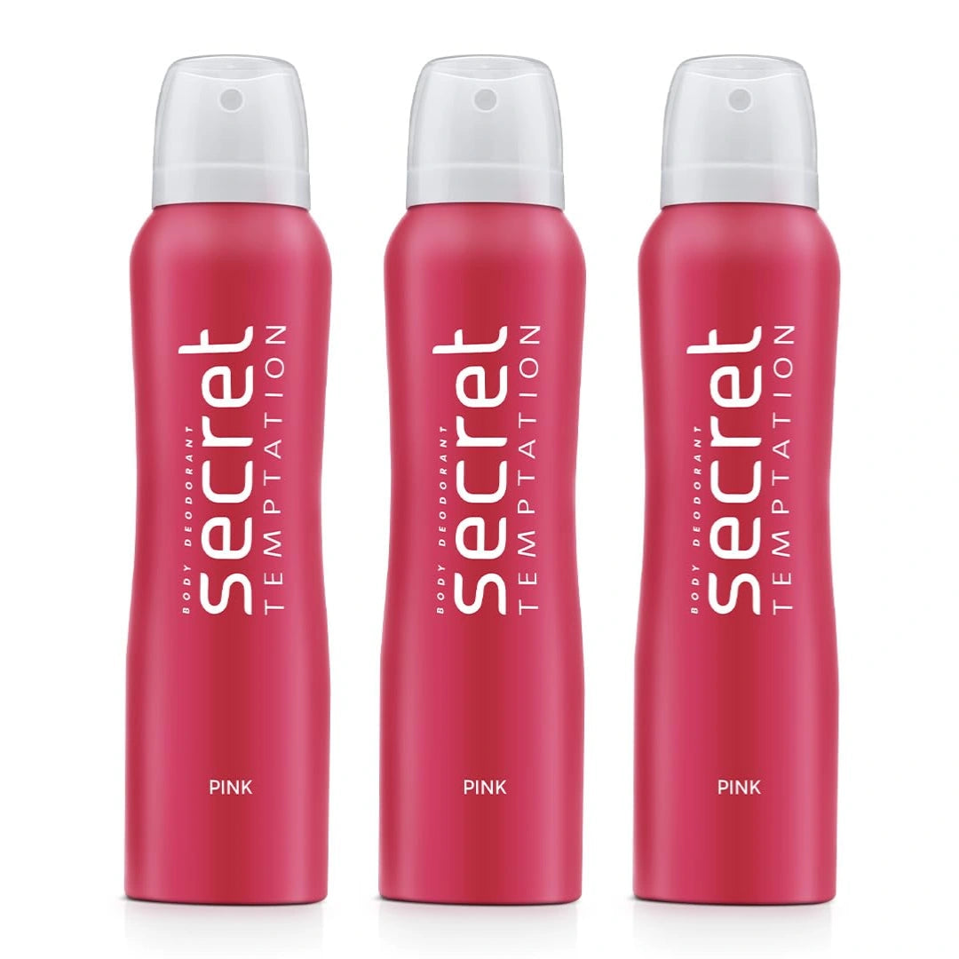 Secret Temptation Pink Deodorant for Women, Long Lasting Floral Body Spray (150ml)
