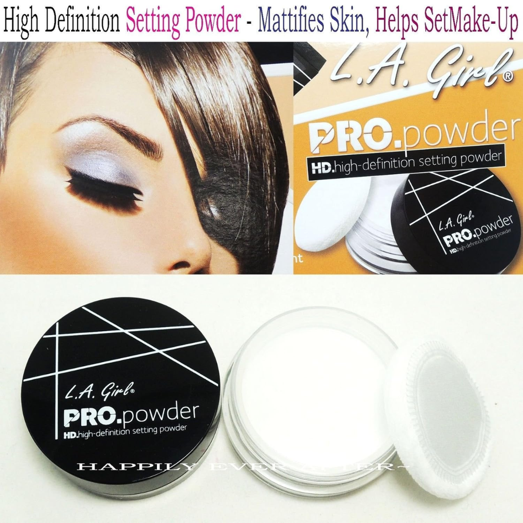 L.A.GIRL Pro Setting HD Face Powder, Translucent Loose Powder, Fine Lines Treatment, Wrinkle Free & Glowing Look, 5 gm