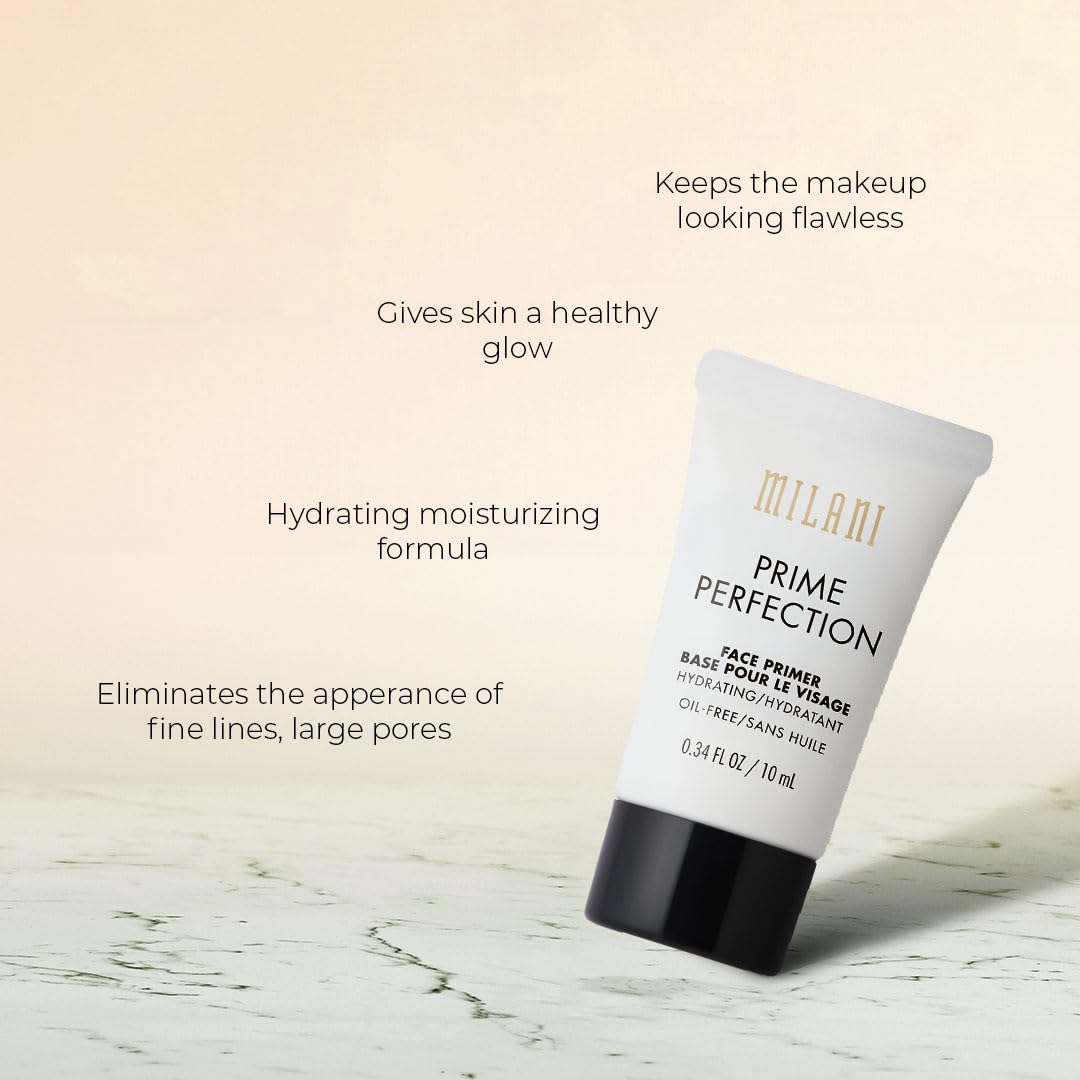 Milani Prime Perfection Face Primer – Travel Size | Hydrating Formula for Dry Skin | Preps & Nourishes | 10ml