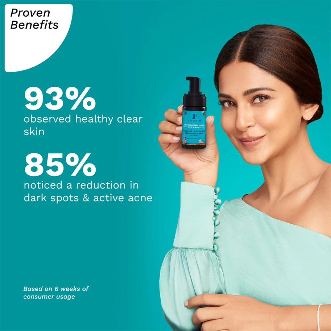 Pilgrim Korean 1.5% Salicylic(Bha) & 2% Glycolic Acid(Aha) Foaming Face Wash (120ml)