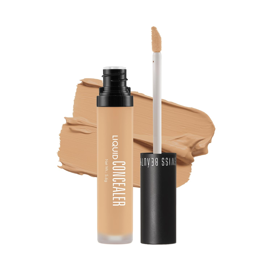 Swiss Beauty Liquid Light Weight Concealer With Full Coverage |Easily Blendable Concealer For Face Makeup With Matte Finish |