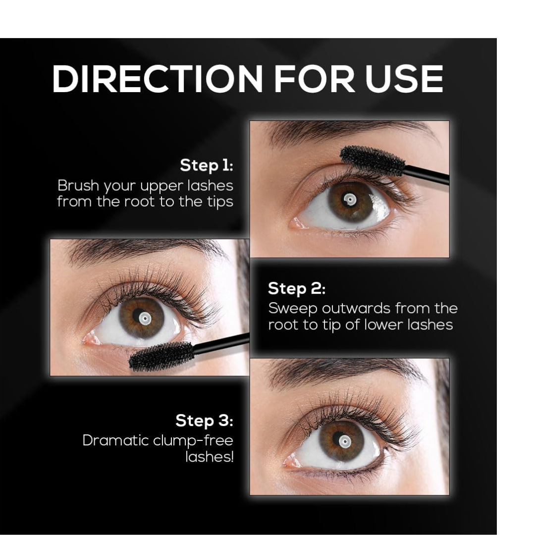 RENEE Volumax Mascara Black 10ml | Quick Dry, Waterproof, Long Lasting Weightless Formula | Volumizes, Lengthens & Conditions the Lashes With Intense Color | 360 - Degree Wand for Clump Free Application