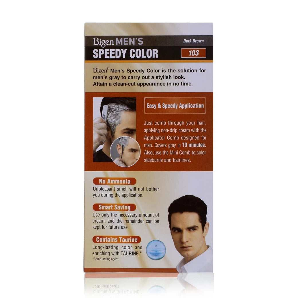 Bigen Men's Speedy Color, Hair Color, 80g - Dark Brown 103 (Pack of 1)
