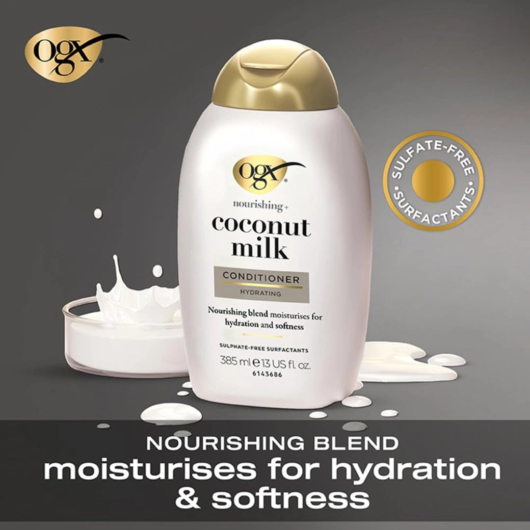 OGX Nourishing + Coconut Milk Moisturizing Conditioner For Strong & Healthy Hair, 385ml