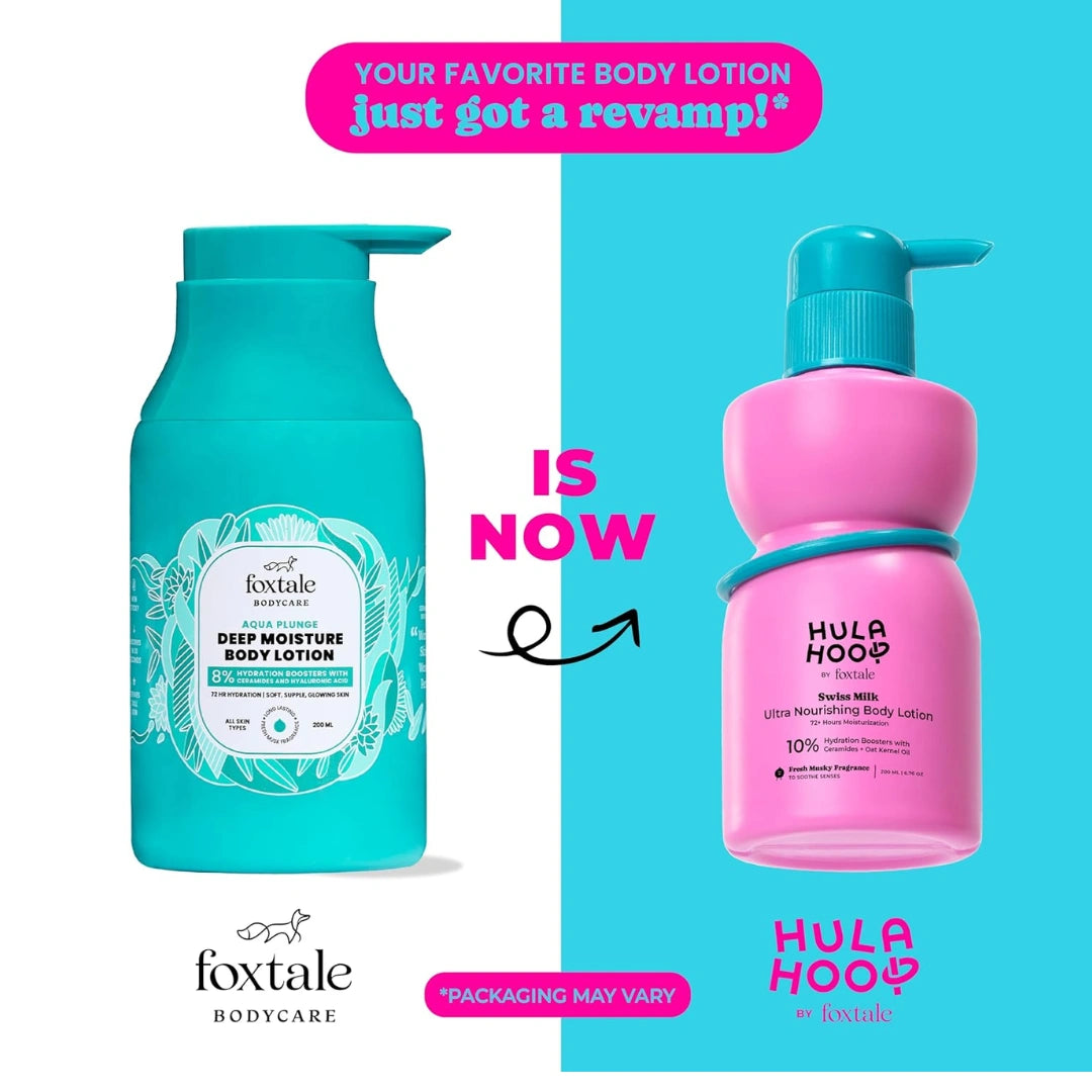 Hula Hoop Ultra Nourishing Body Lotion by Foxtale | Ceramides + Pentavitin™ + Shea Butter | Deeply Hydrates, Repairs Skin Barrier & Softens Skin | Fast-Absorbing, Non-Greasy | 200ml