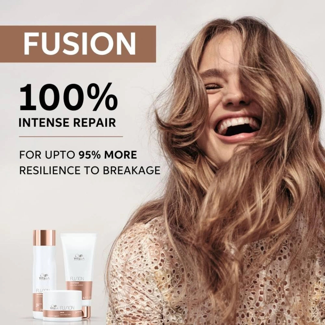 Wella Professionals Fusion Intense Repair Shampoo | For Damaged, Frizzy Hair | 250 ml | With Silk Amino Acids & Micronized Lipids | Vegan, Cruelty-free