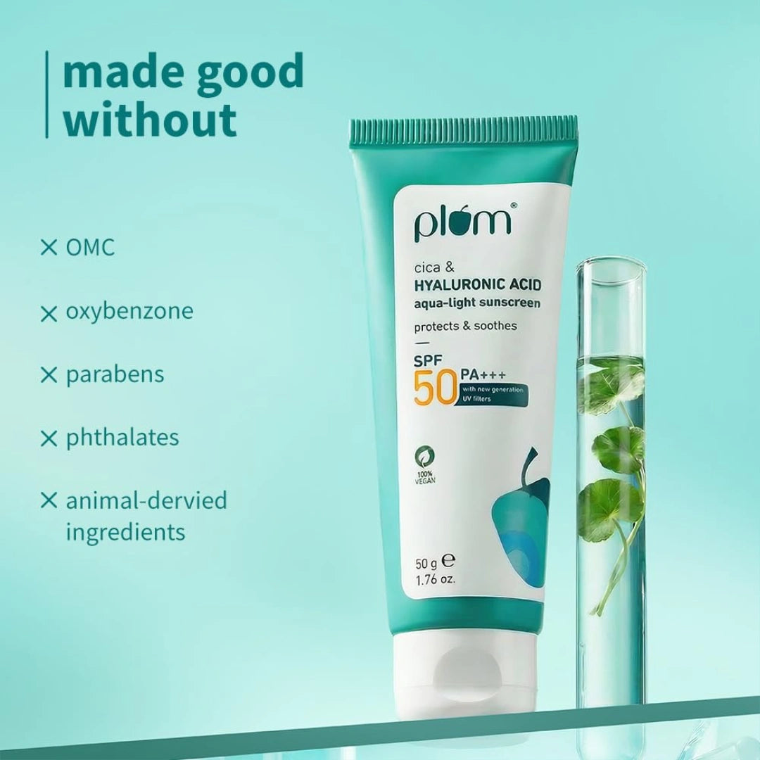 Plum Cica&Hyaluronic Acid Aqua-Light Sunscreen Spf 50 Pa+++|50 G