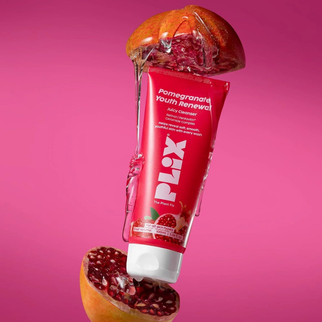 PLIX- THE PLANT FIX Pomegranate Youth Renewal Juicy Face Wash Cleanser | Youthful Glow | Hydration | Smooth & Soft Texture | Retinol GS 50 | Pentavitin | Safe for Daily Use | For Men & Women