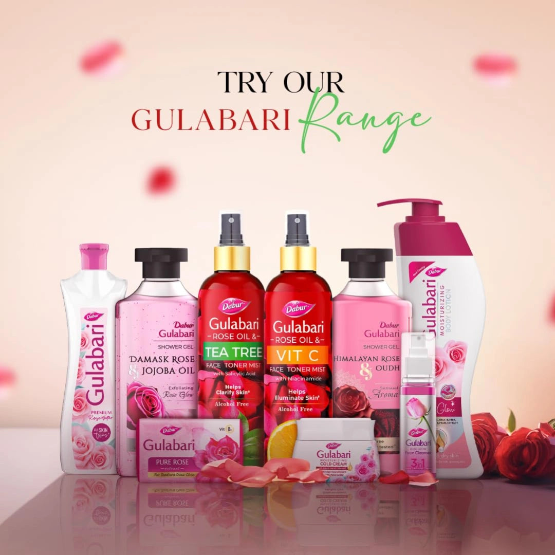 Dabur Gulabari Rose Oil & Tea Tree Face Toner Mist & Rosewater with Salicylic Acid - 100ml