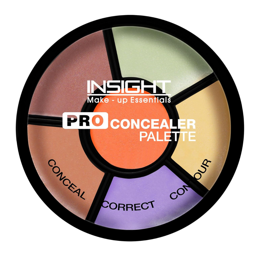 INSIGHT Pro Concealer Palette - Shade Corrector | Makeup Wheel for Face | Satin–Matte Finish | 3-in-1 Conceal, Contour & Correct | Waterproof | Full Coverage | 15gm