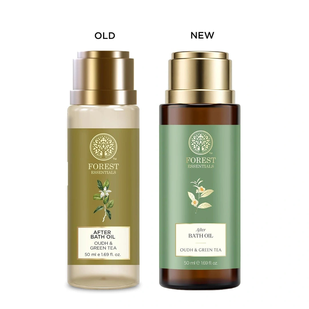 Forest Essentials After Bath Oil Oudh & Green Tea | After Shower on Wet Skin (50ml)