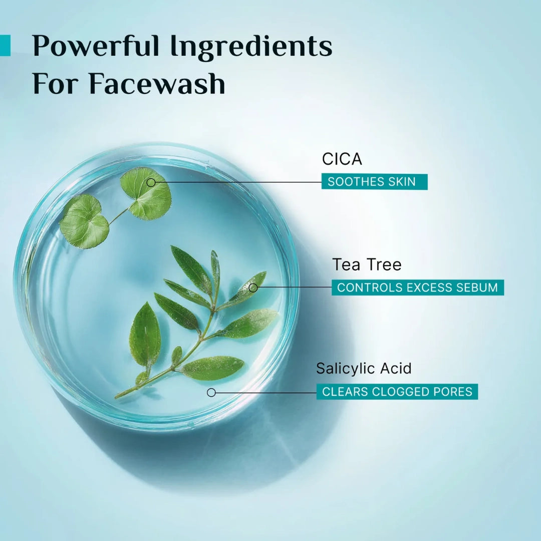 Pilgrim Australian Tea Tree oil-balance gel face wash helps in oil control for oily & acne-prone skin 100 ml