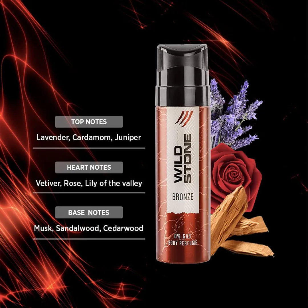Wild Stone Bronze No Gas Deodorant For Men 120ml (Pack of 3)