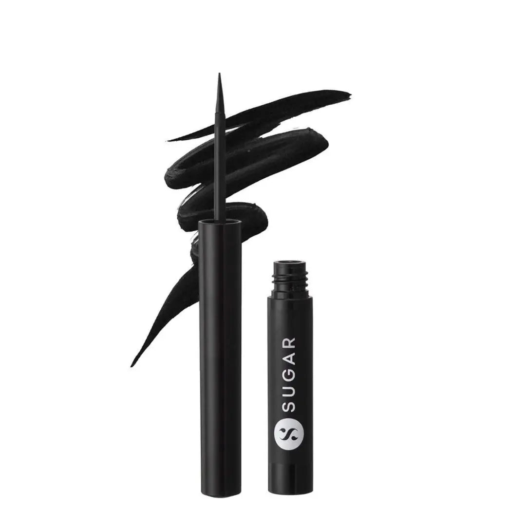 SUGAR Cosmetics - Eye Warned You So! - Double Matte Eyeliner Gel - 01 Black Swan (Black Eye Liner) - Sweat Proof, 100% Waterproof Eye Liner With Matte Finish, Multicolor