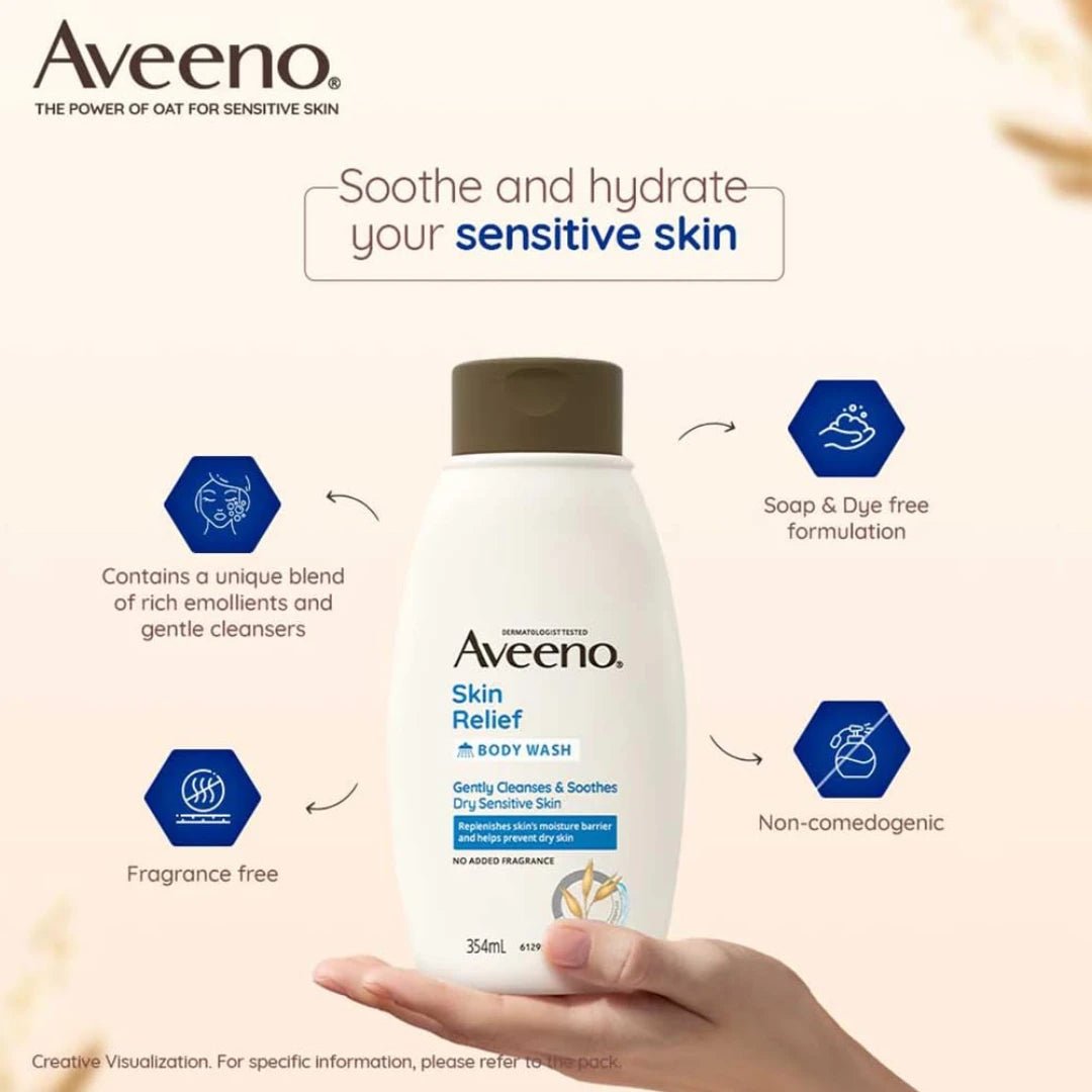 Aveeno Body Wash - Skin Relief Wash For Sensitive Skin, 354 ml - Deals999