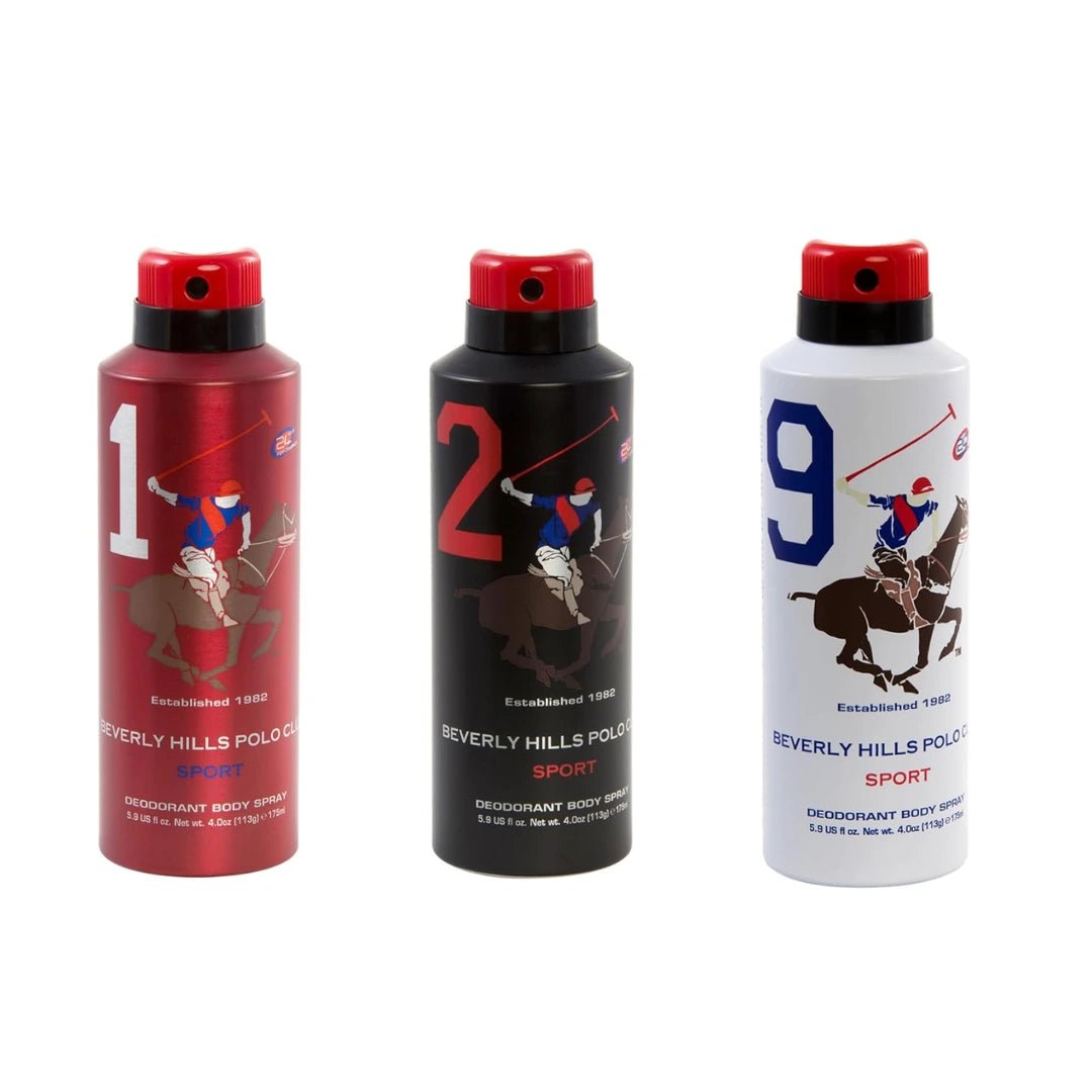 Beverly Hills Polo Club No.1, No.2 and No. 9 Body deodorant for men - Deals999