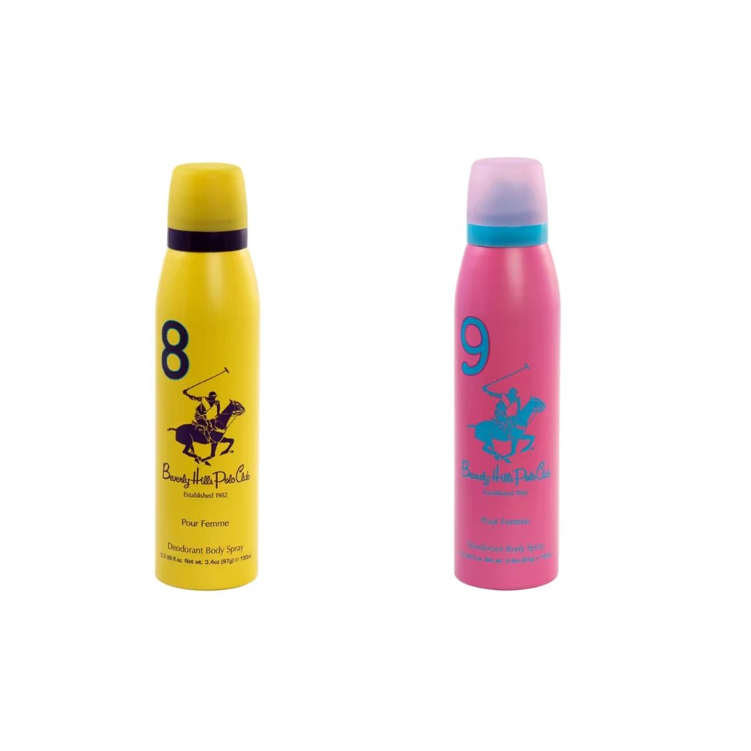 Beverly Hills Polo Club No.8 and No.9 combo deodorant for women 150ml - Deals999