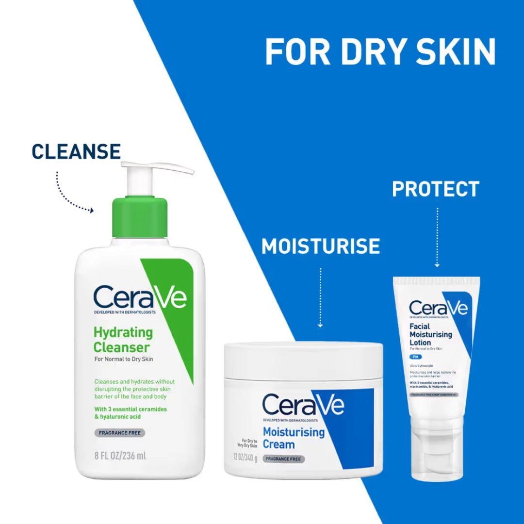 CeraVe Facewash & Moisturizer Combo with Ceramides - Daily Skincare Routine for Normal To Dry Skin (2 pcs) - Deals999