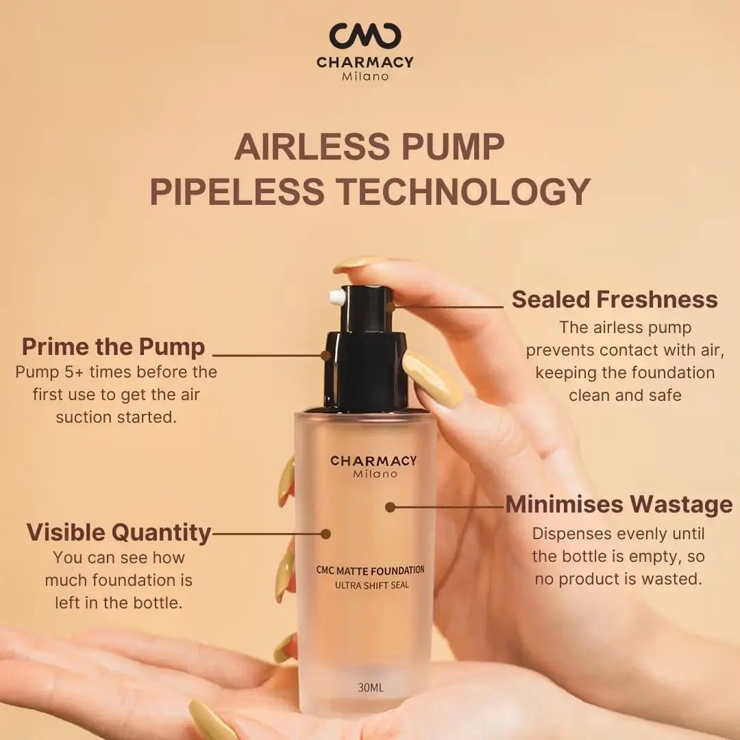 Charmacy Milano Matte Foundation - 02 - 24Hr, SPF25, Waterproof, Full Coverage, Lightweight, HD Finis - Deals999