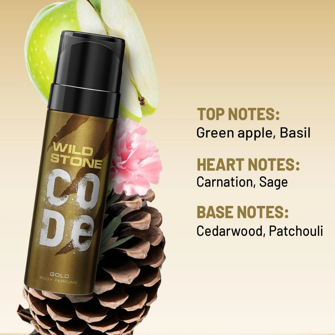 Wild Stone Code Titanium, gold and iridium body perfumes for men (120ml)